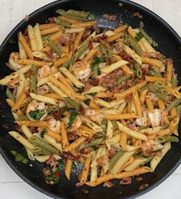 Shrimp & Bacon Pasta in a Buttery Herb Sauce