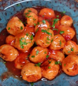 Thai Chicken Meatballs in Sweet Chili Sauce