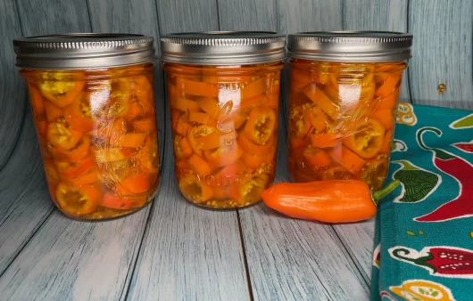 Pickled & Canned Tangerine Peppers