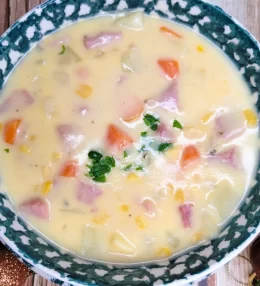 Cheddar Ham & Corn Chowder