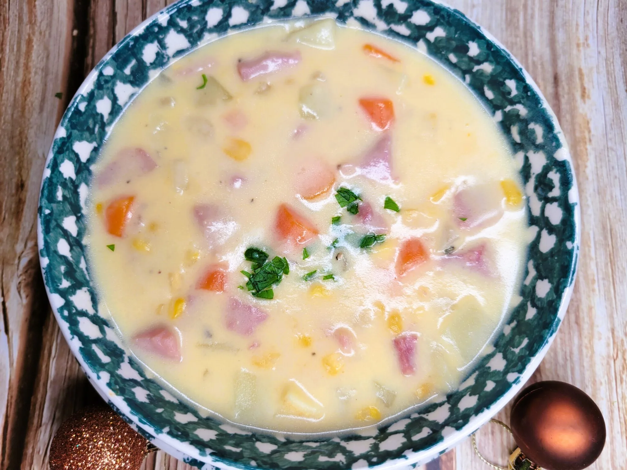 Cheddar Ham & Corn Chowder