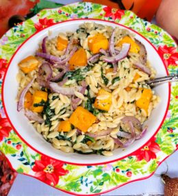 Fall Butternut Squash & Spinach Orzo