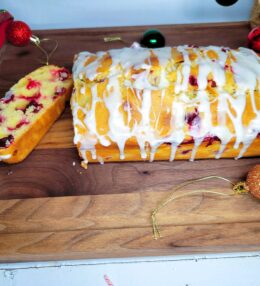 Cranberry Orange Bread with Orange Glaze