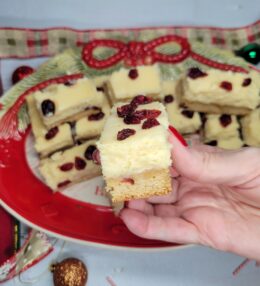 Cranberry Kiss Blondie Cheesecake Bars