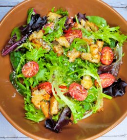 Garden Salad with Homemade Brioche Croutons