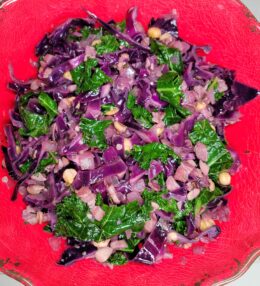 Red Cabbage, Mushrooms, Nuts & Bacon Salad