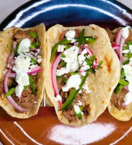 Barbacoa Steak Tacos with Pickled Vegetables & Queso Fresco