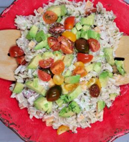 Chicken BLT Pasta Salad with Avocado