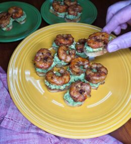 Chipotle Shrimp Avocado Smash Crostini