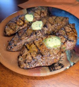 Grilled Steak with Herb Compound Butter