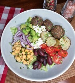 Greek Meatball Bowl