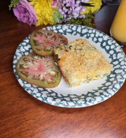 Cheesy Zucchini Corn & Green Chile Casserole