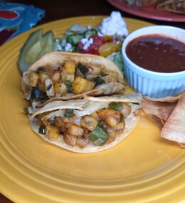 Roasted Poblano Potato Tacos